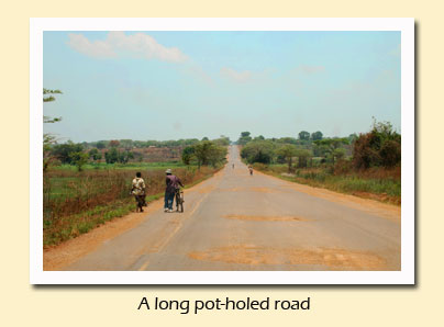 a long pot-holed road