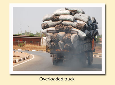 overloaded truck