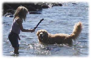 Hannah and Riley at Waldo Lake