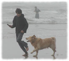 Jesse and Riley on the beach