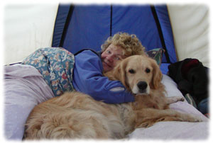 Kate and Riley camping